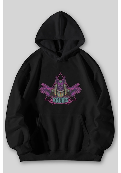 Harmandar Anubis Band Baskılı Unisex Siyah Kanguru Cepli Kapüşonlu Sweatshirt Hoodie SiYAH Harmandar Anubis Band Baskılı Unisex Siyah Kanguru Cepli Kapüşonlu Sweatshirt Hoodie SiYAH