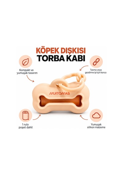 Muıtomas Evcil Hayvan Çöp Torbası Taşıma Çantası Şeftali