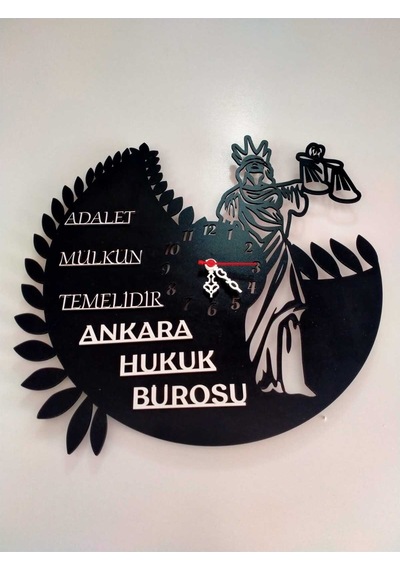 Adalet,avukat,hukuk Bürosu,adliye İçin Duvar Saati Kişiye Özel İsim Ve Bilgi Yazılı Gönderilecektir. Siyah