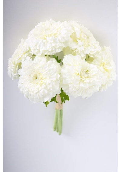 Yapay Çiçek Deposu Yapay Lüx 6lı Gerbera Demeti 30 Cm Beyaz