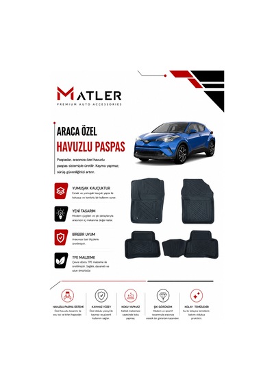 Toyota C-hr 2022 Model 4d Ekstra Havuzlu Paspas