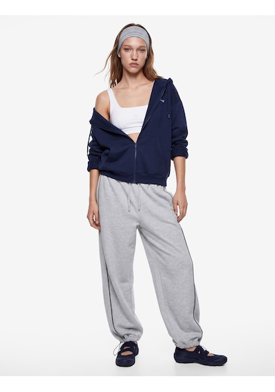 Koton Pullu Payetli Dansçı Sweatshirt Melek Kanat Detaylı Kapüşonlu Rahat Kalıp Fermuarlı Lacivert 7wal10495ık