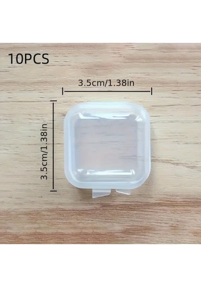 10 Adet Mini Şeffaf Plastik Altın Takı Mücevher Kolye Yüzük Küpe Saklama Kutusu Plastik 35 X 35 Çok Diğer