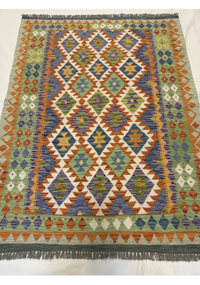 El Dokuma Afgan Kilim 100% Yün Harıka Desenlı Kök Boya Yeni Model Çok Renkli