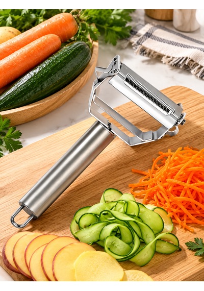 Çift Foksiyonlu Jülyen Soyucu Çok Amaçlı Meyve Sebze Soyacak Universal Patates Soyacağı Çelik