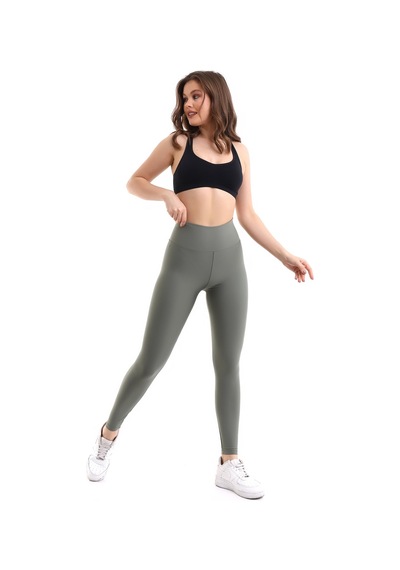 Winmoda34 Kadın Korse Tayt Push Up Yüksek Bel Geniş Kemer Yeşil