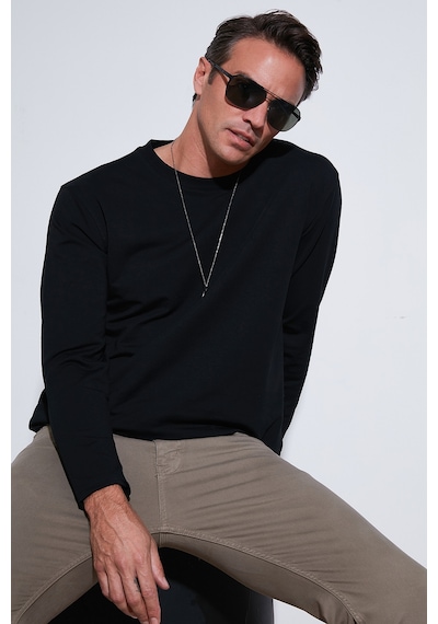 Buratti Streç Pamuklu Regular Fit Bisiklet Yaka Erkek Sweat 5905725 Siyah