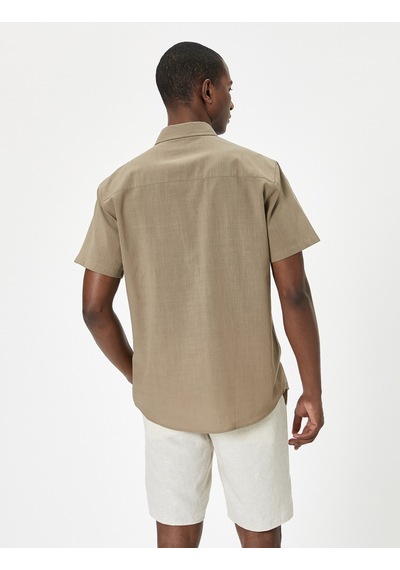 Koton Kısa Kollu Gömlek Slim Fit Klasik Yaka Düğmeli Cep Detaylı Deve Tüyü 4sam60033hw Taba Koton Kısa Kollu Gömlek Slim Fit Klasik Yaka Düğmeli Cep Detaylı Deve Tüyü 4sam60033hw Taba