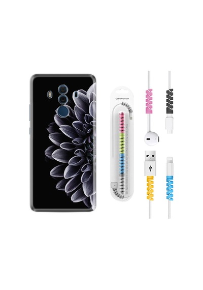 Huawei Mate 10 Pro Kılıf Kablo Koruyuculu Çiçekler 1639