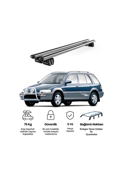 Pençe Honda Civic Shuttle 1995-2002 Uyumlu Gri Ara Atkı Port Bagaj Tavan Barı