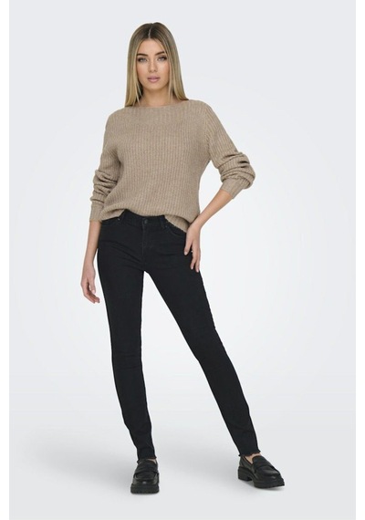 Only Onlhush Mıd Skın Ank Rw Dnm Akm188 Noos Kadın Siyah Denim Pantolon - 15336727 Siyah