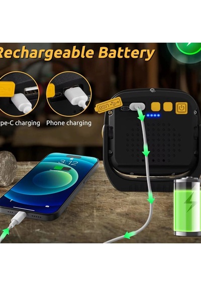 Wison Ws-582 Powerbank Özellikli Tripod Bağlantılı Mıknatıslı 3500 Lümen Usb Şarjlı Çalışma Feneri Açık Kırmızı