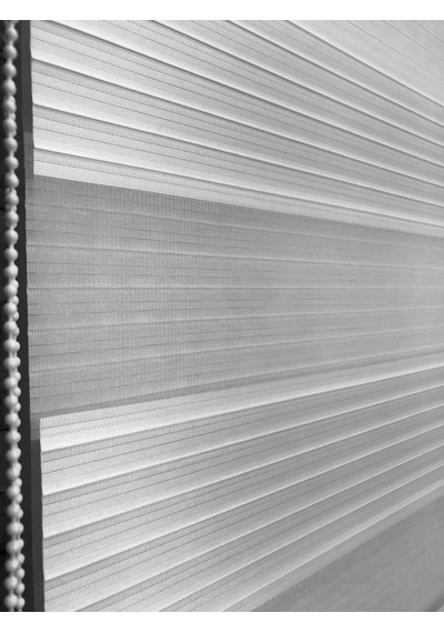 Beyaz Pliseli Zebra Stor Perde Alüminyum Kasalı Al-480