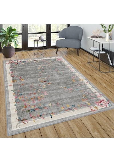 Rovigo Home Dijital Baskı Kaymaz Taban Salon Halısı Rvg1035 Çok Renkli