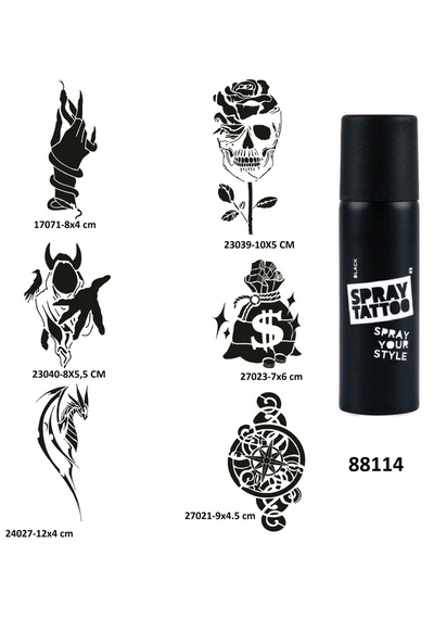 Para Ve Yaşam Spray Tattoo Geçici Dövme Yapma Seti Sprey Dövme Kiti