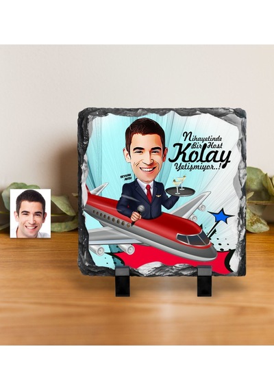 Kişiye Özel Host Karikatürlü Dekoratif Doğal Taş - 1