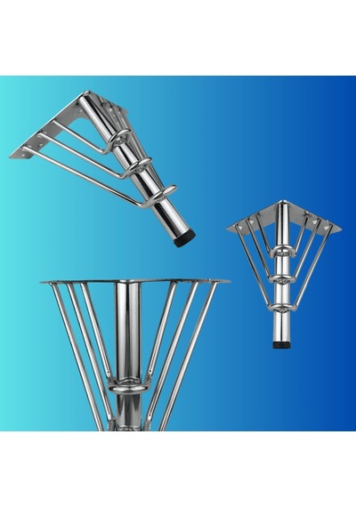 15 Cm Metal 3 Telli Koltuk Ayağı Mobilya Ayağı Ünite Ayağı Konsol Ayağı Puf Berjer Ayağı Krom