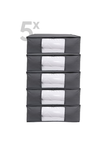 Vedsey 5' Li 50x70x25 Set Antrasit Pencereli Baza Altı Organizer Hurç Antrasit
