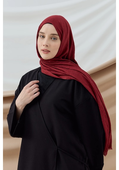 Aminenesil Modakaşmir Bordo Bambu Şal