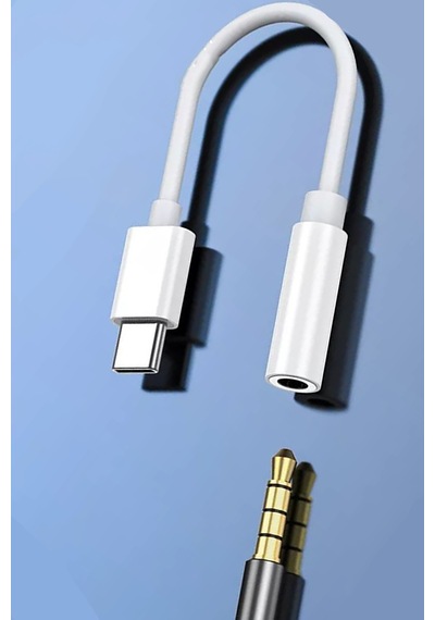 Type C To Aux Dönüştürücü Kablo Beyaz Sw-t35