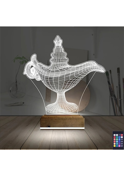 Luvivia Alaaddin Sihirli Lamba 3d Lamba - Masa Gece Lambası Şeffaf