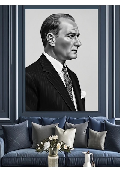 Ahşap Tablo Mustafa Kemal Atatürk'ün Fotoğrafı