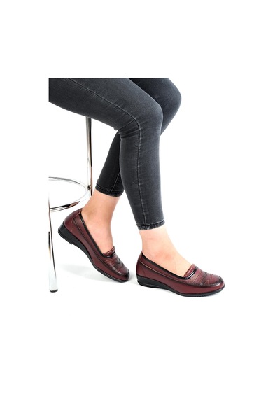 Frida 427 Bordo Jel Taban Günlük Kadın Casual Ayakkabı 001