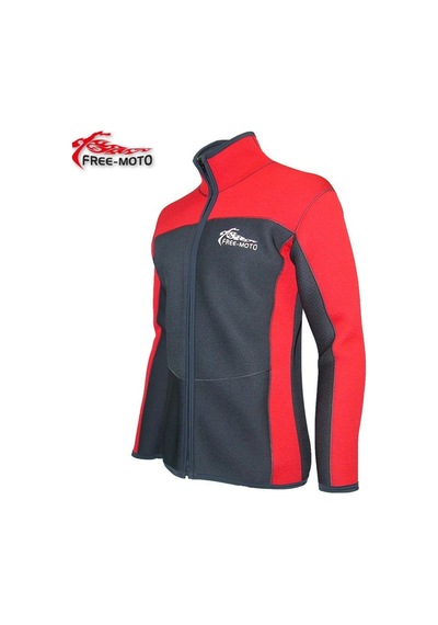 Free - Moto Free-Moto Motorsikletçi Neopren Kırmızı Polo Mont