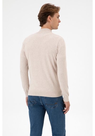 U.S. Polo Assn. Erkek Slim Fit Taş Melanj Triko Hırka 50313684-VR225
