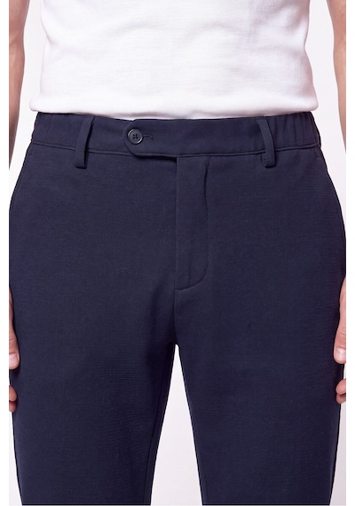 Comfort Fit Gofre Kumaş Esnek Pamuk Lacivert Jogger Pantolon P 1224
