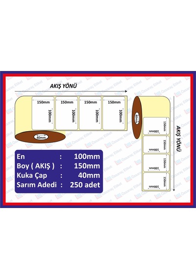 Özsaraç Etiket Eko Termal Etiket 100 x 150 MM