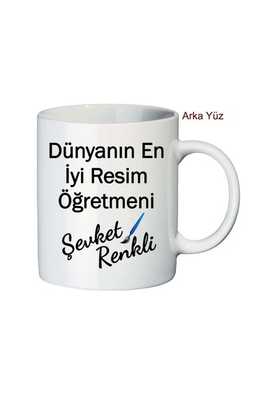Resim Öğretmenine Öğretmenler Günü Hediyesi Isimli Kupa Bardak