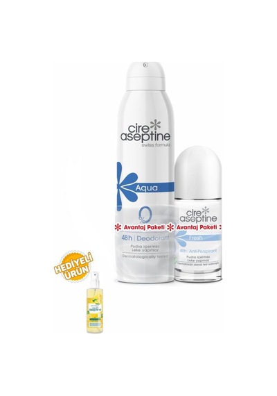 Cire Aseptine Aqua Deodorant 150ml+fresh Rollon 60ml Avantaj Paketi