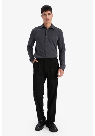 Defacto Modern Fit Polo Yaka Pike Uzun Kollu Gömlek F0330ax25aunv125 Lacivert-nv125