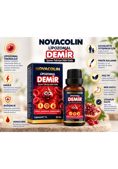 Novacolin Lipozomal Demir Damla 30 Ml - Demir Içeren Takviye Edici Gıda