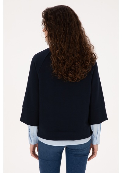 U.S. Polo Assn. Kadın Lacivert Bisiklet Yaka Sweatshirt 50307782-VR033
