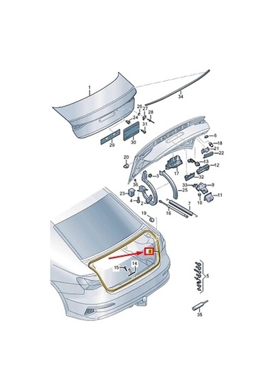Vw A3 2020- Bagaj Kapak Fitili Kasadakı Oem No:8y5827705c