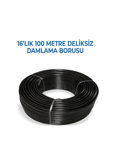 16 'lık 400 Metre Deliksiz Damlama Hortumu Basınca Dayanıklı Bahçe Sulama Damlama Delici Hediyeli