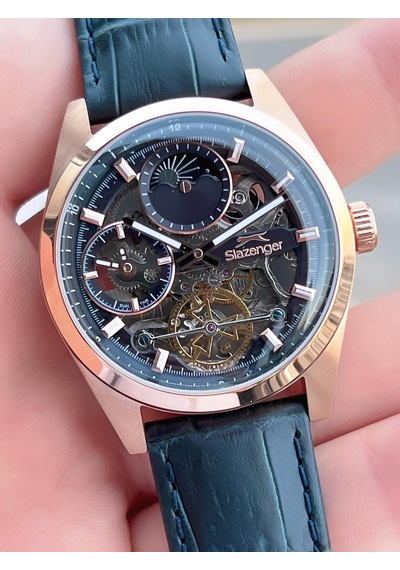 Slazenger Otomatik Seri Mehtap Ve Güneş Kadranlı İtalyan Bileklik Hediyeli Erkek Kol Saat Esl.2559.6 Rose Gold