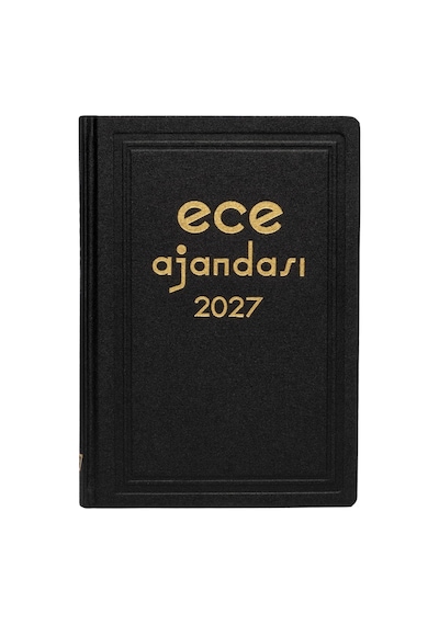 Ece Ajandası Anadolu 2027 - 17x25 Klasik Ciltli Ticari Ajanda - Kasa Ajandası Siyah