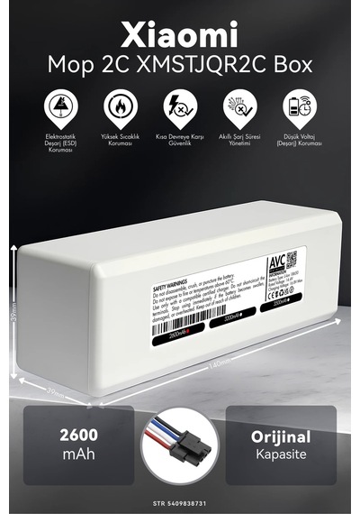 Xiaomi Mi Vacuum Mop 2c 2600mah Box Robot Süpürge Bataryası G.g