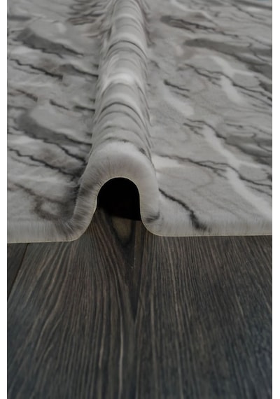 Prizma Halı Marble Peluş Halı Gri Düz Kesim