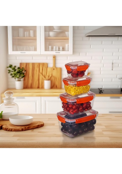 4'lü Master Dikdörtgen Saklama Kapları 400 ML - 800 ML - 1400 ML - 2300 ML 001