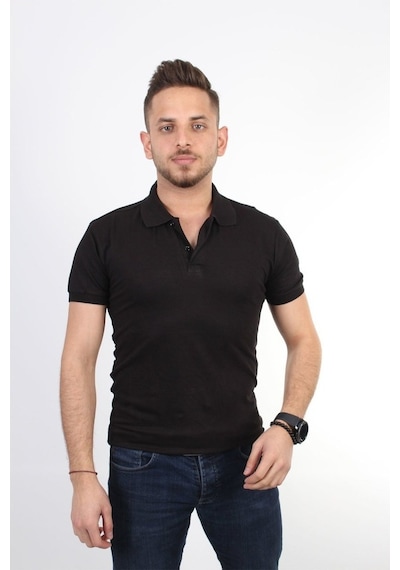 Siyah Polo Yaka T-Shirt