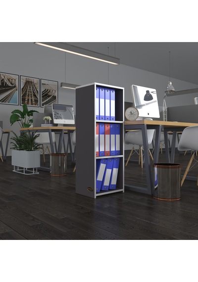 Kenzlife Klasörlük Raflı Almakay Gri 105 40 30 Kitaplık Ofis Arkalıksız Diğer
