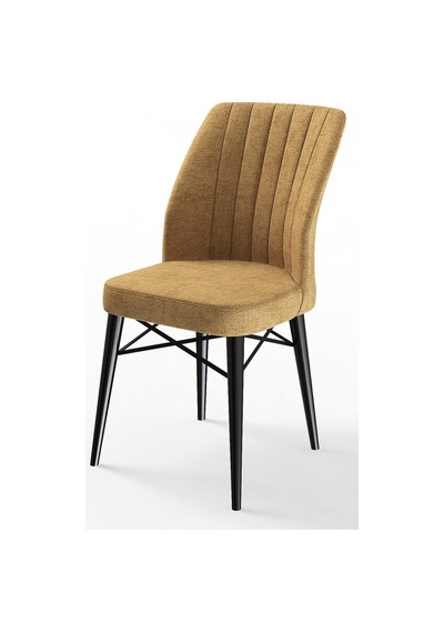 Canisa Concept Arp Serisi 70x110 Sabit Mutfak Masası Takımı Siyah Mermer Desen Masa 4 Cappucino Sandalye Masa Siyah/ Sandalyeler Cappuccıno