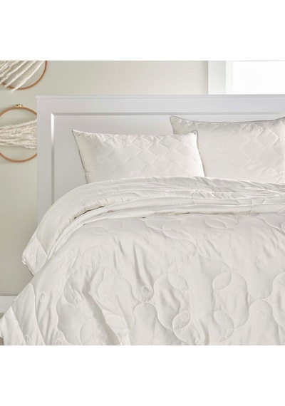 Linens Fluffy Pamuk Çift Kişilik Yorgan Beyaz