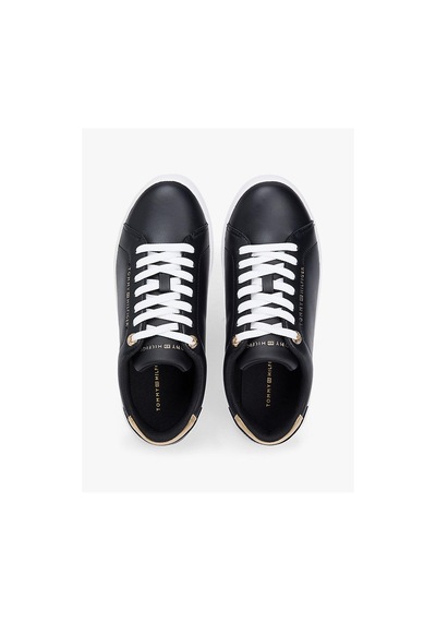Tommy Hilfiger Leather Patent Kadın Platform Topuklu Sneaker-12040 Siyah