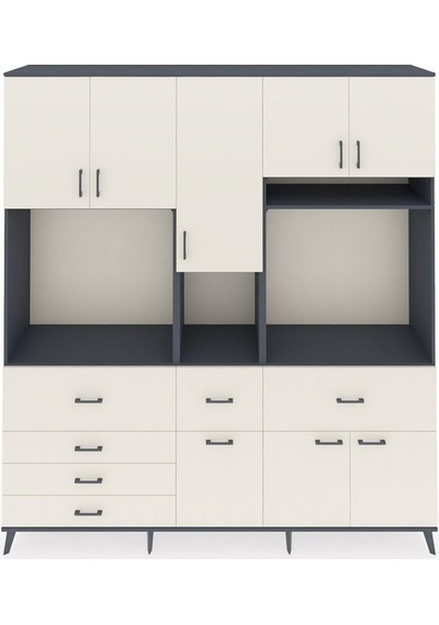 Hyperion Dolap 10 Raflı 6 Çekmeceli 8 Kapaklı 220x44x243 Antrasit-aytaşı/aytaşı Çok Renkli Hyperion Dolap 10 Raflı 6 Çekmeceli 8 Kapaklı 220x44x243 Antrasit-aytaşı/aytaşı Çok Renkli
