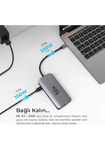 Bix Bx17Hb Type-C To Gigabit Ethernet Hdmı Pd Usb 3.2 Micro Sd/Sd